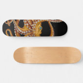 Bruin Octopus Blue Eye Black Art Persoonlijk Skateboard (Horizontaal)