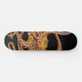 Bruin Octopus Blue Eye Black Art Persoonlijk Skateboard (Horizontaal)