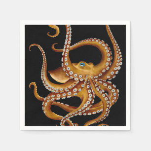 Bruin Octopus Blue Eye Black Art Servet