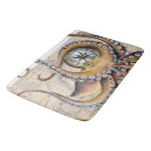 Bruin octopus  Map Compass Badmat (Gekanteld)