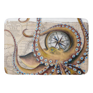 Bruin octopus Map Compass Badmat