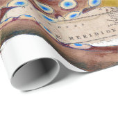 Bruin octopus  Map Compass Cadeaupapier (Rol Hoek)