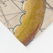 Bruin octopus  Map Compass Fleece Deken (Hoek)