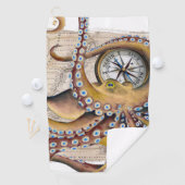 Bruin octopus  Map Compass Golfhanddoek (Insitu)