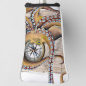 Bruin octopus  Map Compass Golfheadcover (Draai 90)