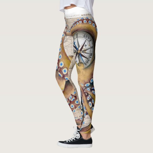 Bruin octopus  Map Compass Leggings (Links)