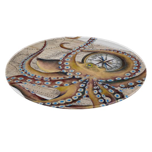 Bruin octopus  Map Compass Snijplank (Hoek)