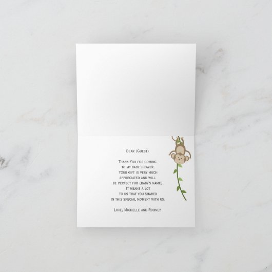 Bruin Oerwoud Safari Dieren gefilmd Hartelijk dank Bedankkaart (Binnen)