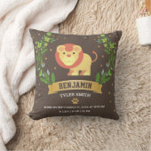 Bruin Oerwoud Safari Lion Baby Boy Birth Stats Kussen (Deken)