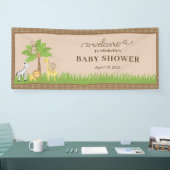 Bruin Oerwoud Sarfari Dieren Baby shower Banner (Beurs)