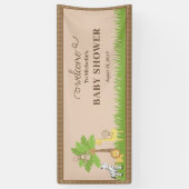 Bruin Oerwoud Sarfari Dieren Baby shower Banner (Verticaal)