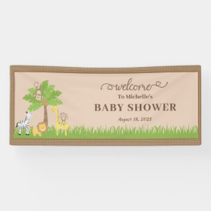 Bruin Oerwoud Sarfari Dieren Baby shower Banner