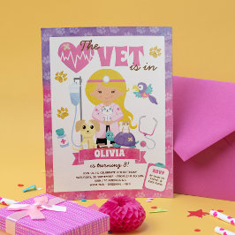 Bruin Ogen Blond Meisje Vet Verjaardagsfeestje Kaart