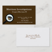 Bruin-ogen Visitekaartje voor privé-onderzoek (Voorkant / Achterkant)