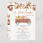 Bruin olievlek Heart Pumpkin Truck Baby shower Kaart (Voorkant / Achterkant)