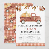 Bruin olievlek Kleine pompoenwagen Birthday Kaart (Voorkant / Achterkant)