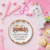Bruin olievlek Kleine pompoenwagen Birthday Papieren Bordje (Feest)
