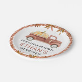 Bruin olievlek Kleine pompoenwagen Birthday Papieren Bordje (Gekanteld)