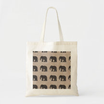 Bruin Olifant Pattern Canvas Tas