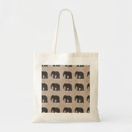 Bruin Olifant Pattern Canvas Tas