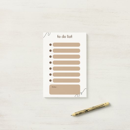 Bruin om te doen lijst Post-it notities Post-it® Notes (Op bureau)