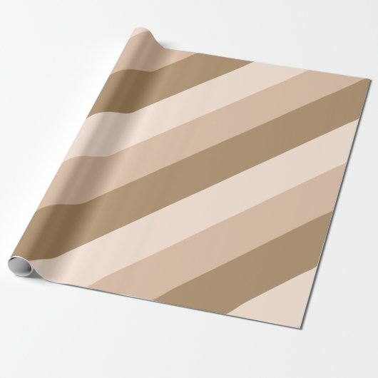 Bruin ombre diagonaal gestreept cadeaupapier (Uitgerold)