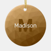 Bruin ombre geometrisch mesh patroon Monogram Keramisch Ornament (Voorkant)