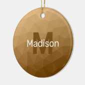 Bruin ombre geometrisch mesh patroon Monogram Keramisch Ornament (Links)