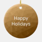 Bruin ombre geometrisch mesh patroon Monogram Keramisch Ornament (Achterkant)