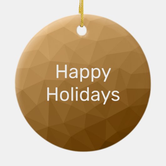 Bruin ombre geometrisch mesh patroon Monogram Keramisch Ornament (Achterkant)