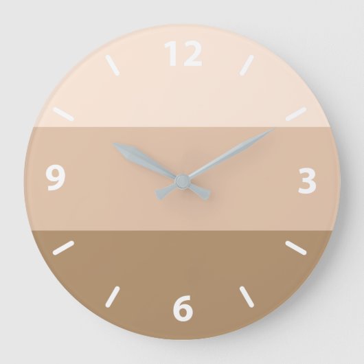 Bruin Ombre Striped Large Clock Grote Klok (Voorkant)