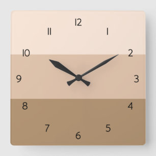 Bruin Ombre Striped Square Wall klok