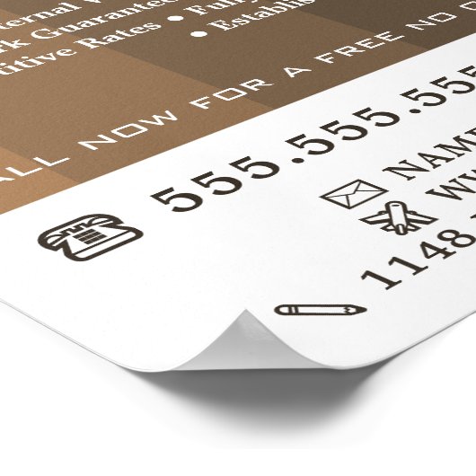 Bruin ombre Stripes, schilder en decorator Poster (Hoek)