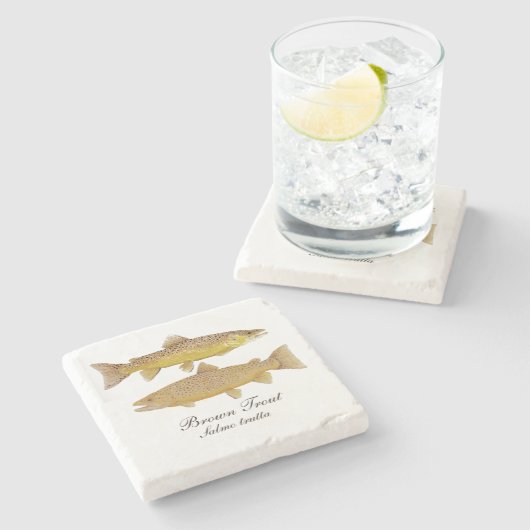 Bruin Onderzetter met forel (Zijkant)