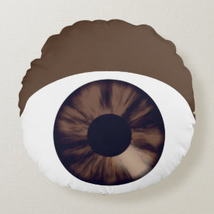 Bruin Oog Donkere Huid Rond Kussen