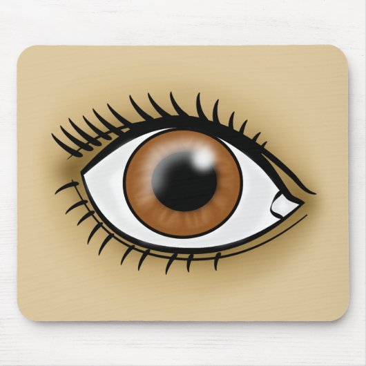 Bruin Oog icoon Muismat (Voorkant)