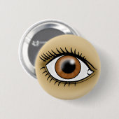 Bruin Oog icoon Ronde Button 5,7 Cm (Voorkant /achterkant)