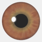 Bruin oog Iris Cool Eyeball Custom Ronde Stickers (Voorkant)
