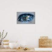 Bruin oog van Fitness Belief! Poster (Keuken)
