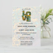 Bruin-oogige Susan's LOVE letters Wedding Kaart (Staand voorkant)