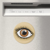 Bruin oogpictogram magneet (Insitu (Vaatwasser))