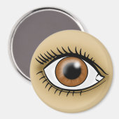 Bruin oogpictogram magneet (Voorkant / Achterkant)