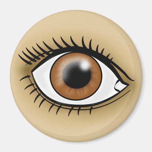 Bruin oogpictogram magneet (Voorkant)