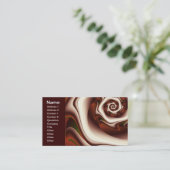 Bruin op Abstracte bruine digitale kunstwerken Visitekaartje (Staand voorkant)