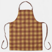 Bruin op Bruin Mooie Gingham Checks Schort (Voorkant)