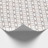 Bruin op wit overlappende cirkels Verpakkingspapie Cadeaupapier (Hoek)