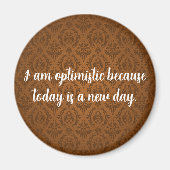 Bruin optimistisch magneet (Voorkant)