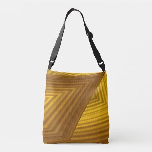 Bruin Oranje Abstract geometrisch ontwerp 2 Crossbody Tas (Achterkant)