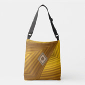 Bruin Oranje Abstract geometrisch ontwerp 2 Crossbody Tas (Voorkant)