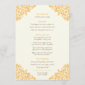 Bruin oranje blad met botanische bladtekening mono menu (Achterkant)